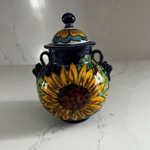 Mexican Pottery Bowl & Lid by M. Mora